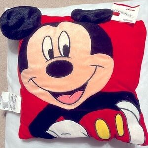 Disney Mickey Mouse Throw Pillow Red Vintage 1990's Deadstock